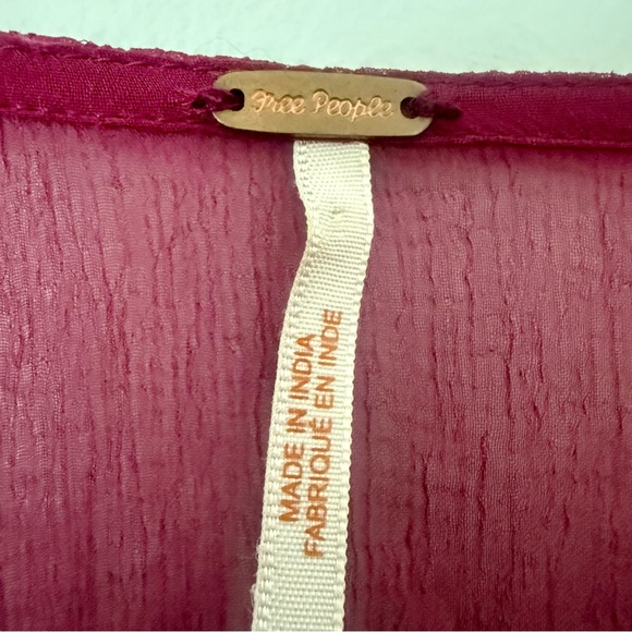 Free People Billowy Peasant-Style Mulberry Mini Dress - Picture 4 of 5